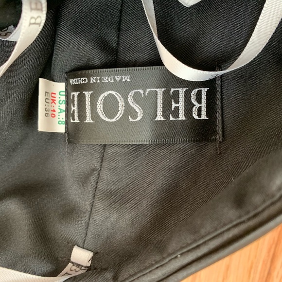 Strapless Ruched Satin Bridesmaid Dress Black - Picture 3 of 3